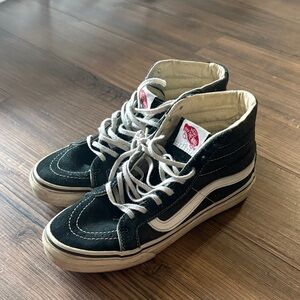 Vans Black & White High Top Skate Sneakers